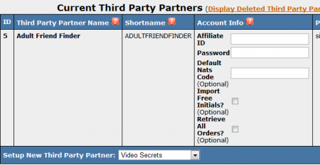 Current Third Party Partners Page