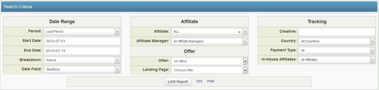 Actual Affiliate Payments Admin