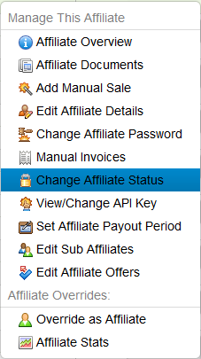 Change Affiliate Status Icon