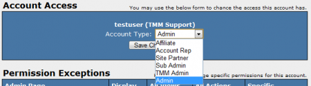 Changing an affiliate's account type in NATS 4