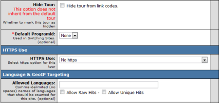 Hide Tour From Link Codes